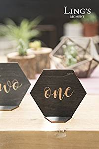 Hexagon Wood Table Numbers