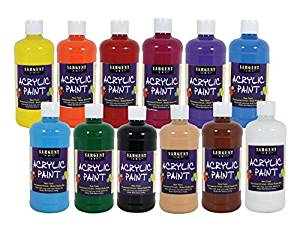 Sargent Art 24-2498 , 12Count Artist Quality Acrylic Paint Set, 12 Different Colors,