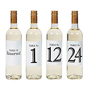 Table Number Wine Bottle Stickers