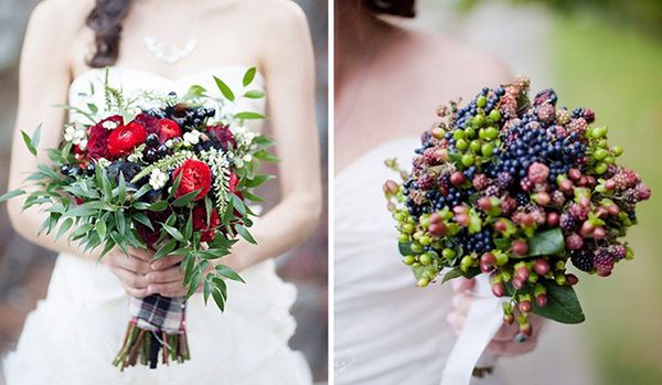 wedding bouquet with berries