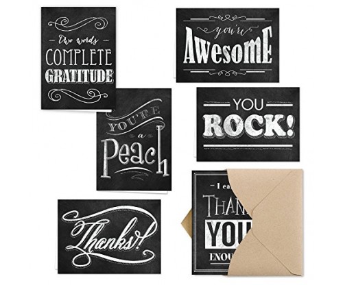 Retro Chalkboard “Thank You Note” Card pack