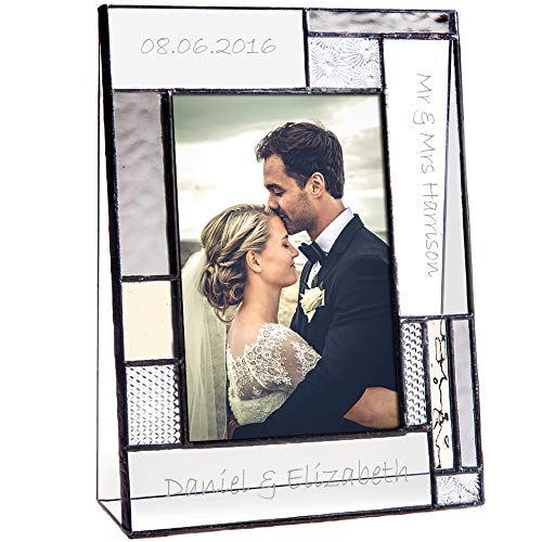 Wedding Picture Frame with Engraved Glass ThatSweetGift