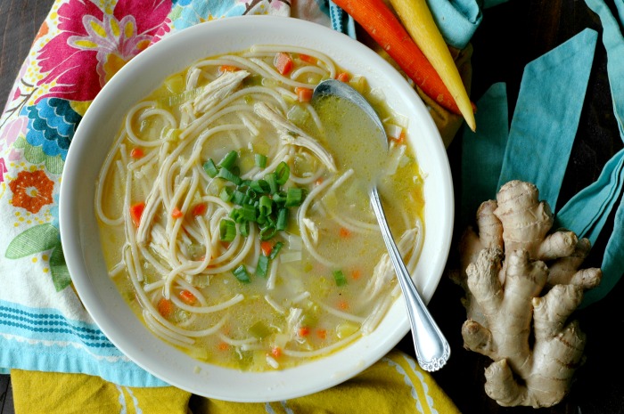 Cold-Busting Ginger Chicken Noodle Soup