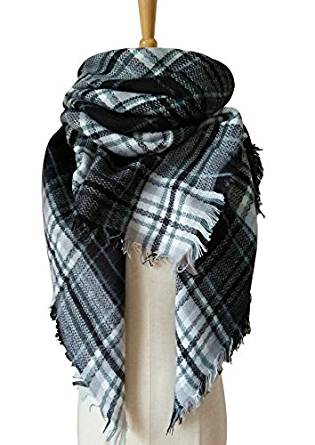 Women's Long Plaid Chunky Oversized Big Warm Scarf