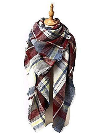 Zando Plaid Blanket Thick Winter Scarf