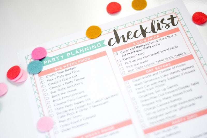 party planning checklist