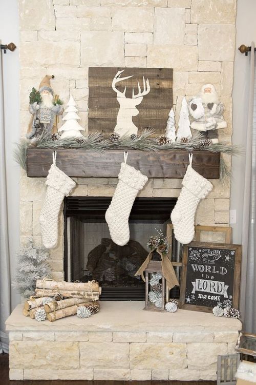 rustic decor mantel