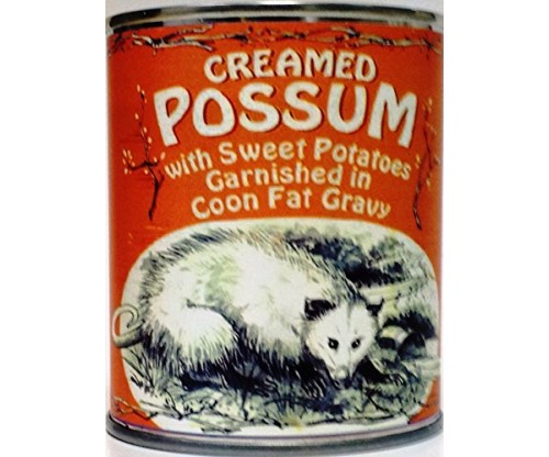 Creamed Possum in Coon Fat Gravy Garnished with Sweet Potatoes