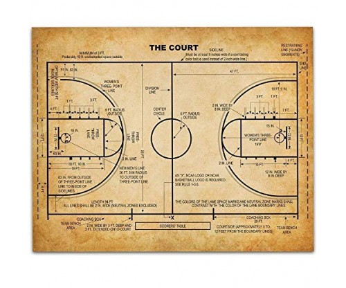 Basketball Court – 11×14 Unframed Patent Print
