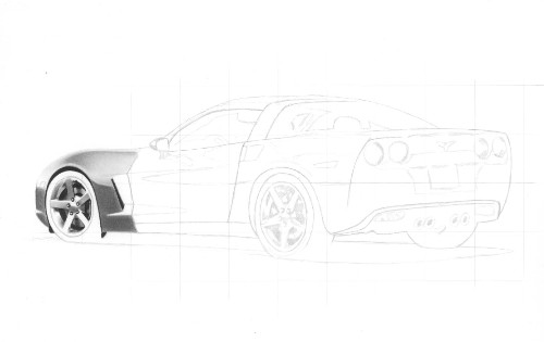 drawing a car