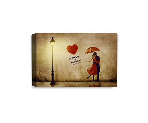 ‘Our First Kiss’ Personalized Canvas Print Artwork
