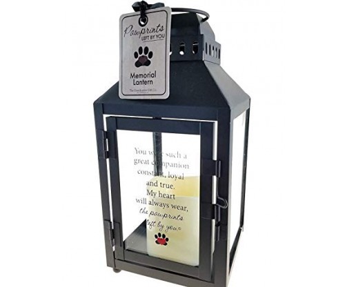 Light and Love Pawprints Left by You Memorial Lantern