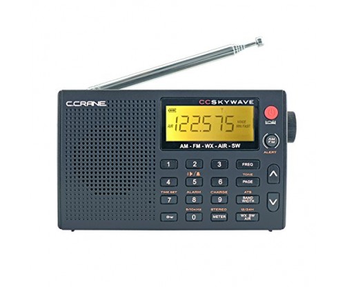 AM, FM, Shortwave, Weather and Airband Portable Travel Radio with Clock and Alarm