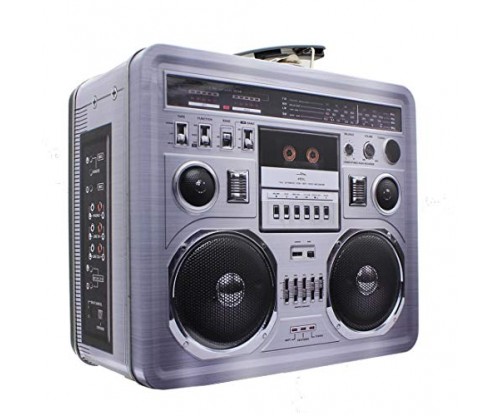 Retro Boombox Radio Lunchbox Tin Tote