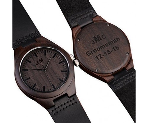 Custom Engraved Wooden Watch for Men