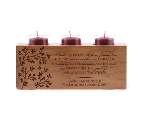 Personalized ‘I Lived While I Was Strong’ Memorial Candle Holder