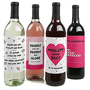 Be My Galentine - Valentine's Day Wine Bottle Labels - Set of 4