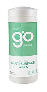 GO by GreenShield Organic, 35 Count Baby Multi-Surface Wipes- Fresh Mint