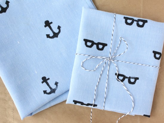 Hand stamped handkerchief 