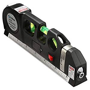 Qooltek Multipurpose Laser Level laser measure Line 8ft+ Measure Tape Ruler Adjusted Standard and Metric Rulers 