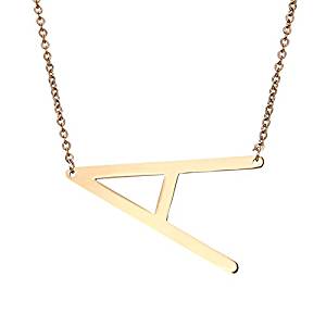 RINHOO Sideways Large Initial Necklace