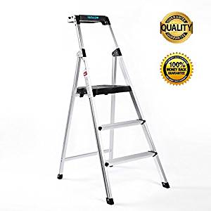 step Ladder,Ultra Lightweight and Sturdy 3 Step Ladders Aluminum 330 lbs Capacity Fold Up Step Stool with Platform for Home and Kitchen