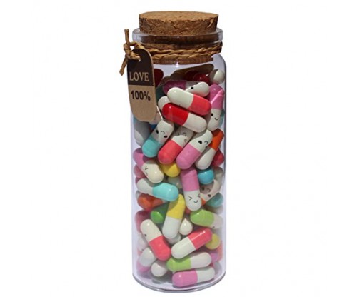 “Message in a Bottle” Glass Jar & Pills