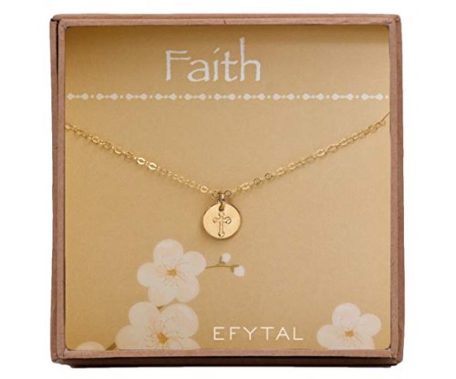 ETiny Gold Filled Faith Cross Necklace