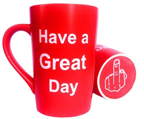 Middle Finger on the Bottom – Funny Ceramic Cup