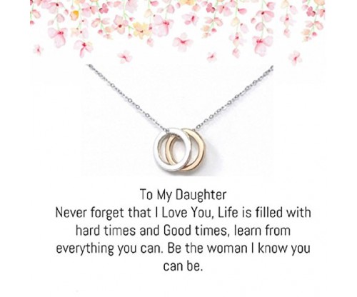 Mother Daughter Ring Necklace – Gold and Silver