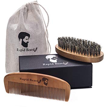 Beard Grooming & Trimming Kit for Men Care - Beard Brush, Beard Comb, Unscented Beard Oil Leave in Conditioner, Mustache & Beard Balm Butter Wax, Barber Scissors for Styling, Sha