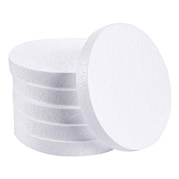 Craft Foam Circle - 6-Pack Polystyrene Foam Disc Foam Round for Sculpture, Modeling, DIY Arts and Crafts - White