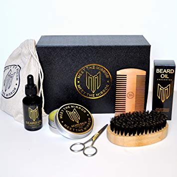 Natural beard grooming kit- beard oil set- beard growth- ultimate luxury beard care- mens gift- beard balm- beard brush- beard comb- scissors- complete mustache and beard care