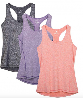 icyzone Activewear Running Workouts Clothes Yoga Racerback Tank Tops for Women 