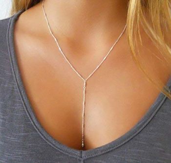 annikabella Sterling Silver Y Shape Lariat Necklace - Handmade