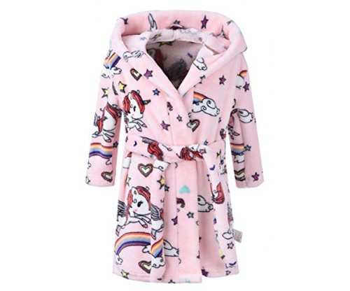 Unisex Children’s Flannel Bathrobes Hoodie