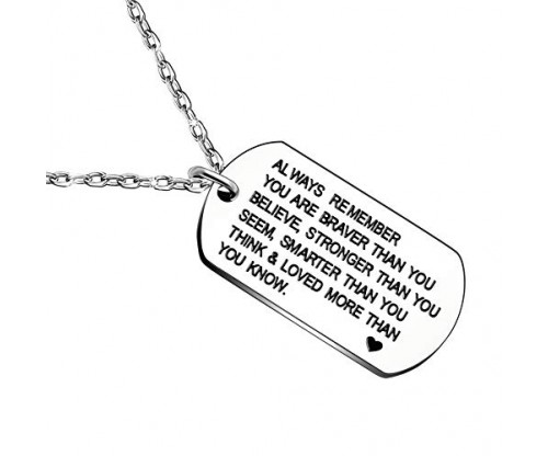 Always Remember You are Braver/Stronger/Smarter Than You Think – Necklace