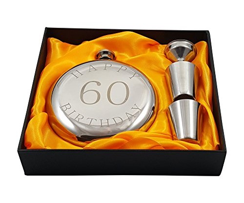 Happy 60th Bday Flask Gift Set