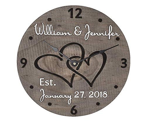 Wooden Wall Clock – Personalized for a Couple