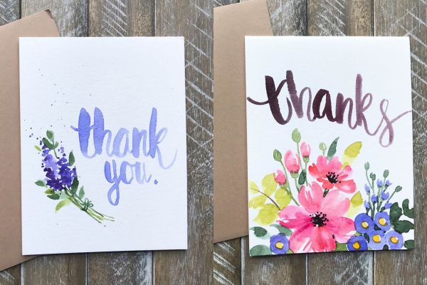 Hand Painted Thank You Cards