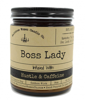 Malicious Women Candle Co - Boss Lady, Expresso Yo' Self Infused with Hustle & Caffeine, All-Natural Organic Soy Candle, 9 oz