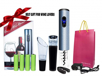Wine Bottle Opener Kit，Best Kitchen Aid for Wine Bottle， Electric Wine Opener Battery Operated with Battery Charger， Perfect Gift Idea
