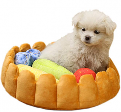 S-Lifeeling Fashion Pet Cushion Bed Winter Plush Nest Kennel Lovely Tart Warm Comfortable Dog Mat Pad Cat Mat