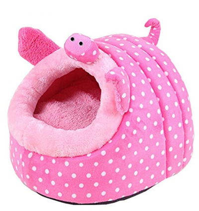 Cute Cartoon Soft Warm Short Plush Washable and Detachable Animal Shape Pet Dog Bed House kennel With Pad