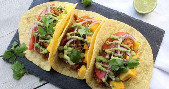 Lentil Tacos with Avocado Cilantro Sauce