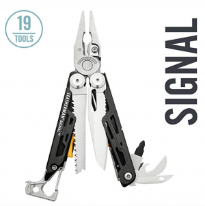 LEATHERMAN - Signal Camping Multitool with Fire Starter, Hammer, and Emergency Whistle, Stainless Steel with Nylon Sheath (FFP)