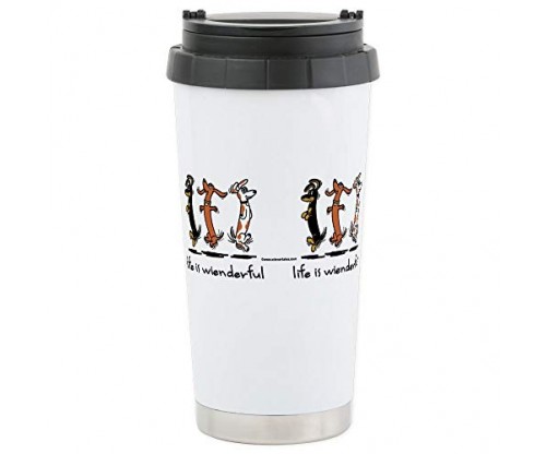 CafePress Stainless Steel Travel Mug – Dachshund Design