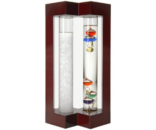 Lily’s Home Desktop Weather Station with Galileo Thermometer and Fitzroy Storm Glass Weather Predictor