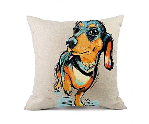 Redland Art Cute Dachshund Dog Pillow Cover