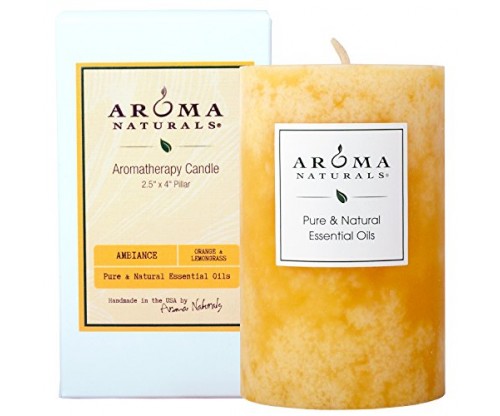 Aroma Naturals Orange and Lemongrass Scented Pillar Candle